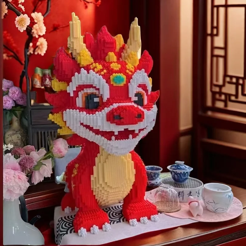 مجموعة تجميع ثلاثية الأبعاد للتنين الصيني الأحمر مكونة من 8150 قطعة، هدية مثالية للعطلات وعرض موسمي - مناسبة لعيد الهالوين وعيد الشكر، #3