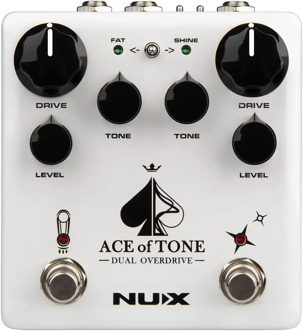 NUX Ace of Tone NDO-5 Pedal, Electric Guitar Effects, Dual Overdrive Pedal, Stacked Delay Pedal