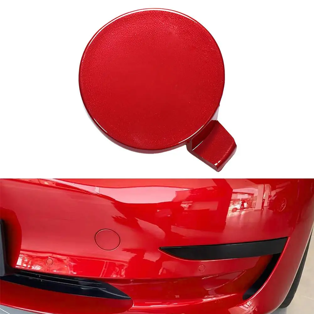 

1460701-00-B 1084173-00-E Red Plastic Car Front Bumper Tow Hook Eye Cover Cap Fit for Tesla Model 3 2017-2020 2021 2022 2023