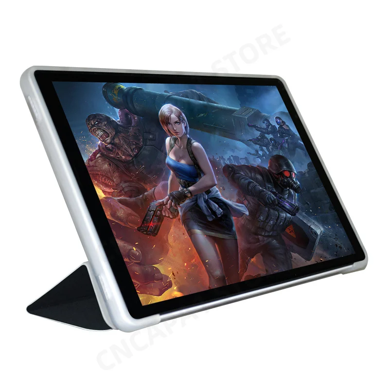 Capa folio fina pu para teclast p25t, capa 10.1 "tablet pc tri-dobrável com suporte traseiro tpu macio