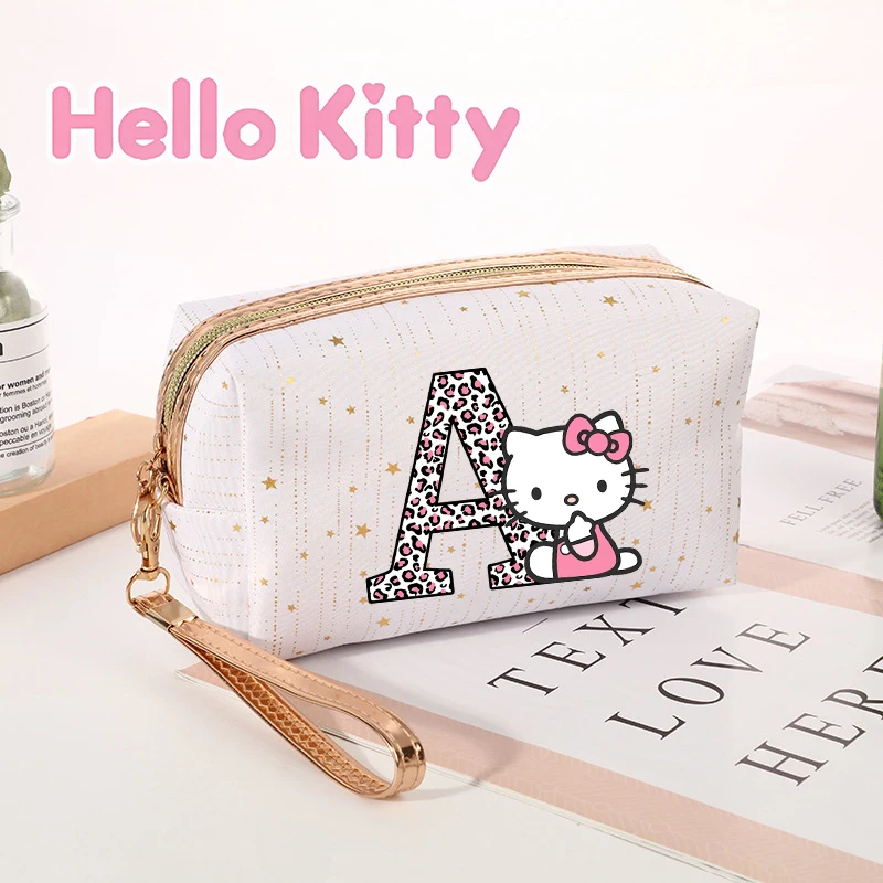 

HelloKitty Women Cartoon Makeup Bag Sanrio KT Cat Toiletry Bags Female Kawaii Travel Portable Zip Storage Wash Bag Birthday Gift