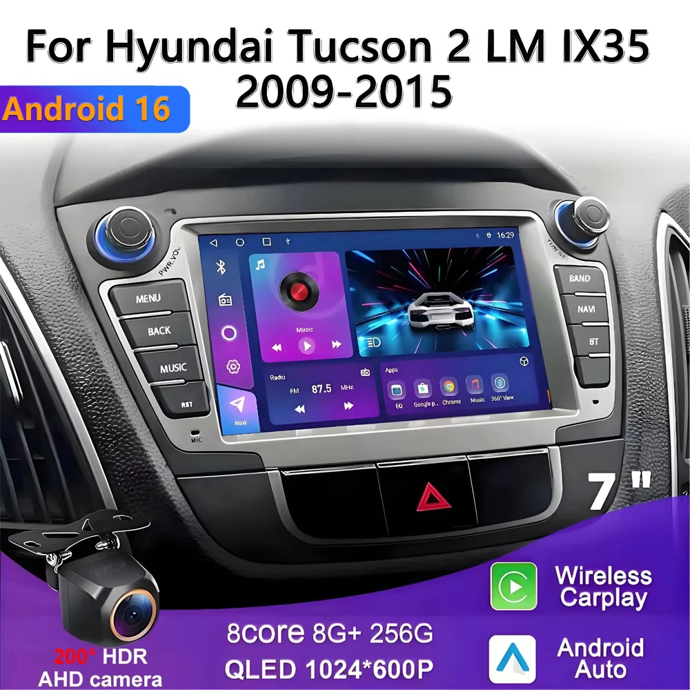 Android 16 reproductor de Radio de coche Carplay Multimedia WIFI Bluetooth para Hyundai IX35 Tucson 2 LM 2009-2015 actualización Auto Radio Wifi DVD 1