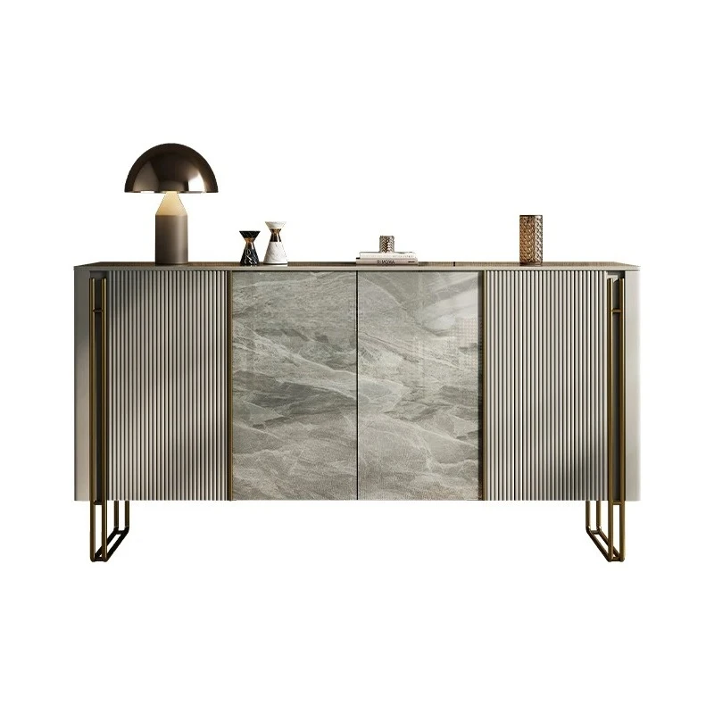 

Modern light luxury entrance cabinet Italian-style stone slab simple dining side cabinet living room storage decorative cabinet