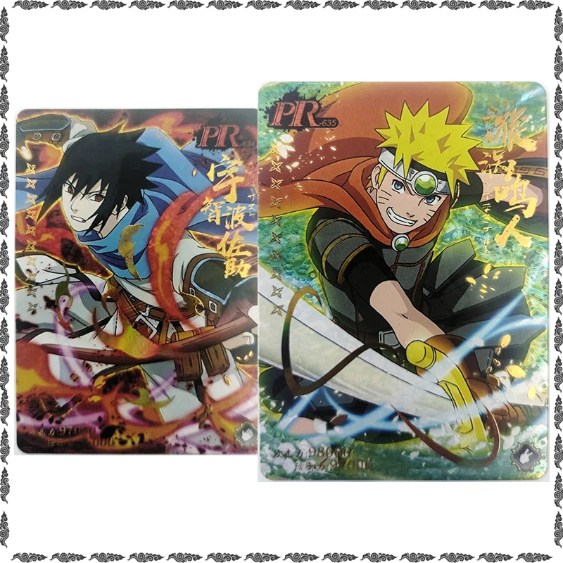 Anime NARUTO Rare Uchiha Sasuke Uzumaki Naruto Refractive PR Desktop Battle Game Collectible Card Christmas Birthday Toy Gift