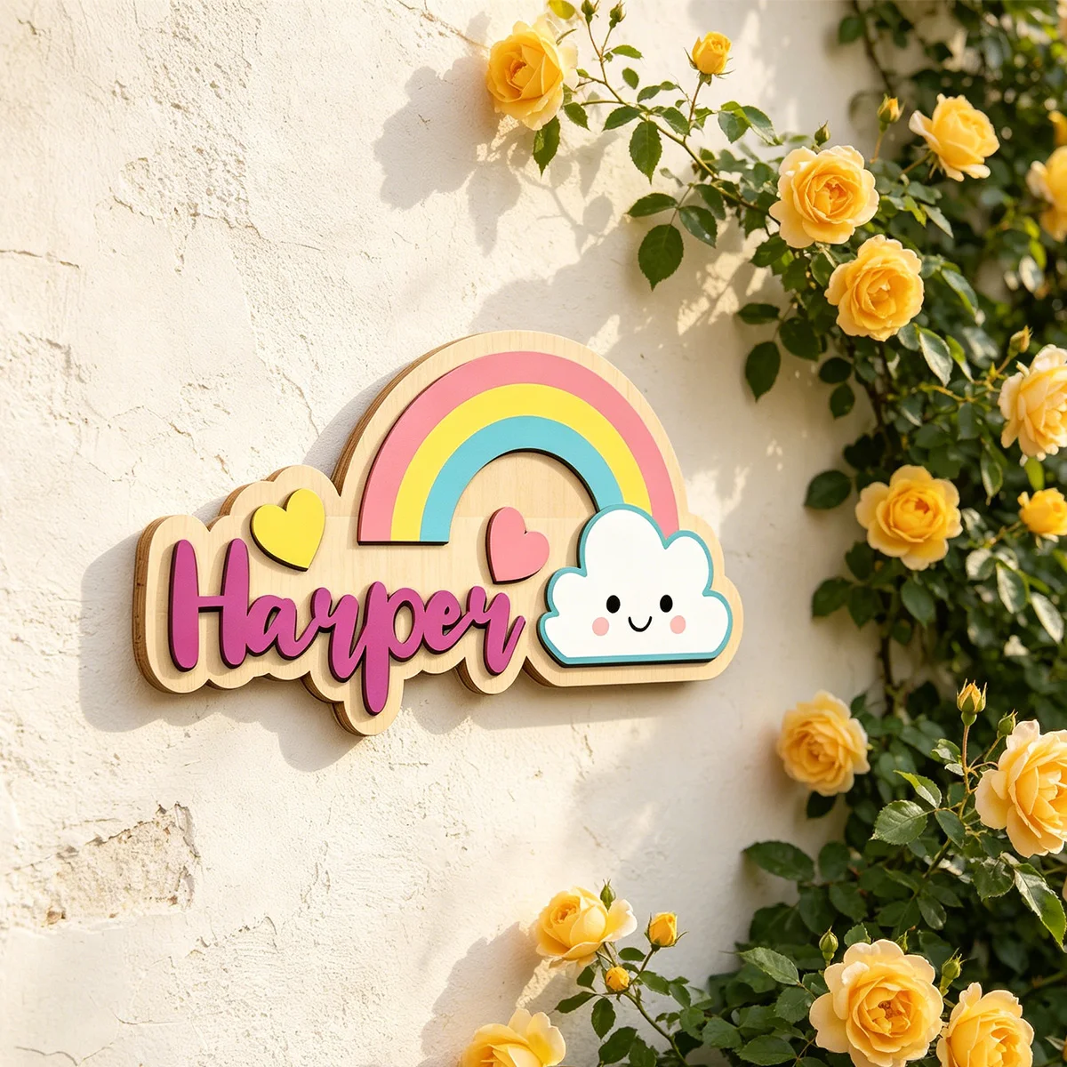 1pc wooden plaque with customizable name letters, customized souvenirs, children's room decoration, customized exclusive gifts