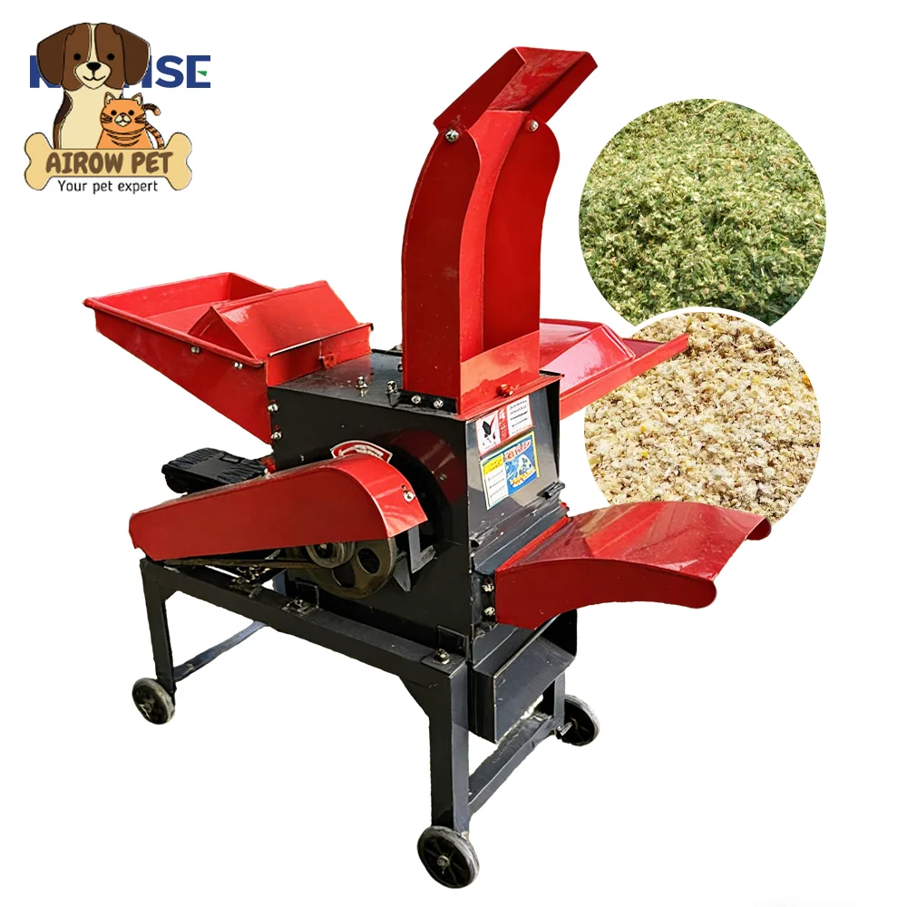 AIROW 680 Chaff Cutter Grinder Two Inlets Three Outlets for Grass Forage Straw Stalks With Clean Grain Crushing Output