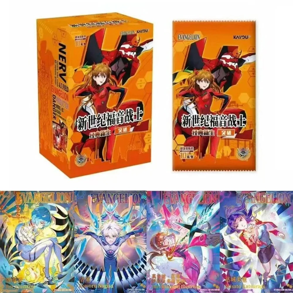 Tarjetas Coleccionables KAYOU Neon Genesis Evangelion EVA Classic Rebirth Breakthrough, Edición Limitada, Regalos de Anime