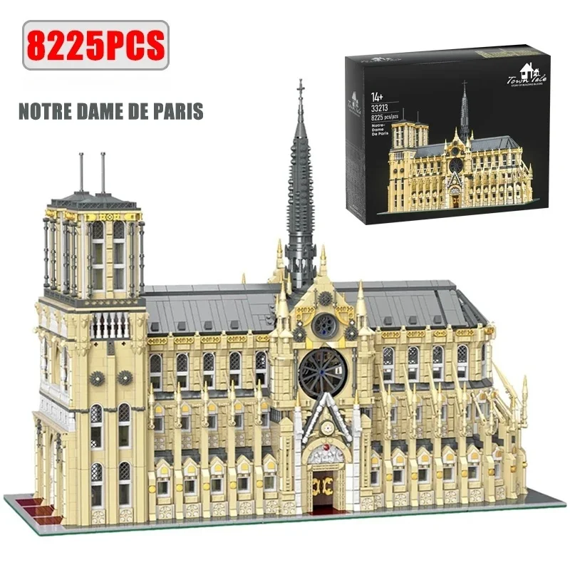8225 قطعة مكعبات بناء نوتردام دي باريس نموذج معماري كلاسيكي عالمي مجموعات الطوب MOC ألعاب تجميع صعبة هدايا للأطفال