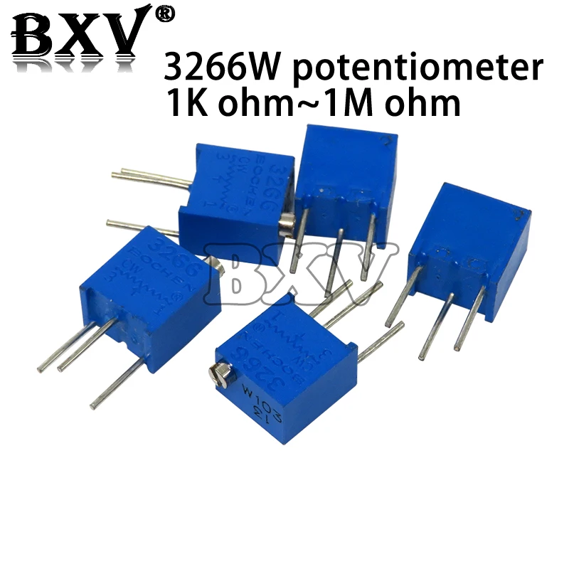 10PCS 3266W Adjustable Precision Potentiometer 1K 2K 5K 10K 20K 50K 100K 200K 500K 103 1M 3266 New And Original