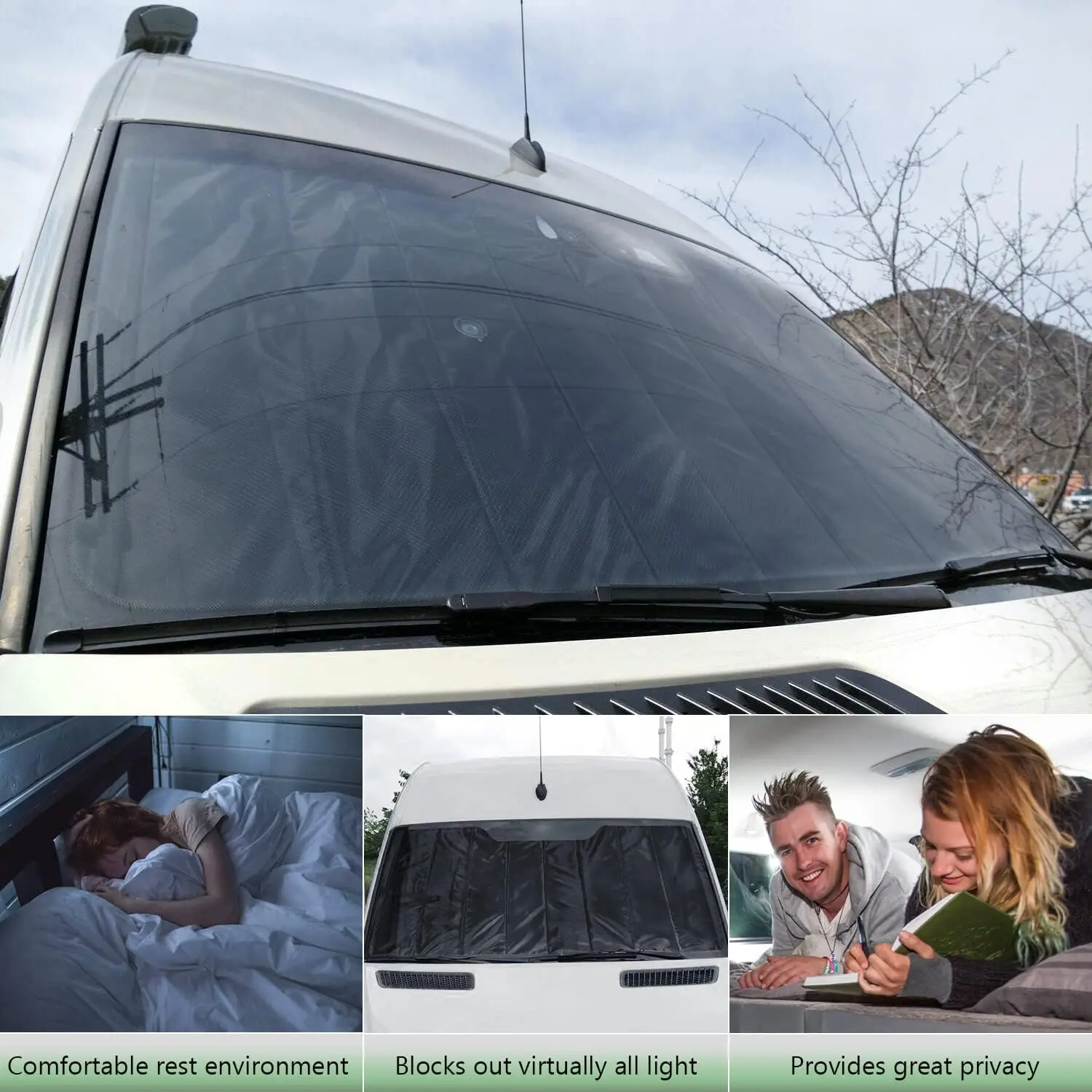 TM Insulated Blackout Front Windshield Cover Window Cover for Mercedes-Benz Sprinter Camper Conversion Vans 2007-2022