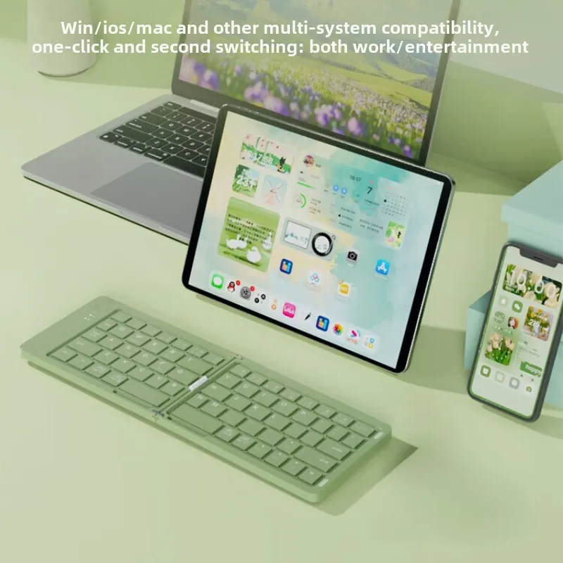bluetooth wireless Tablet keyboard foldable key board Folding Portable mini keyboards for cell phone white low profile numpad
