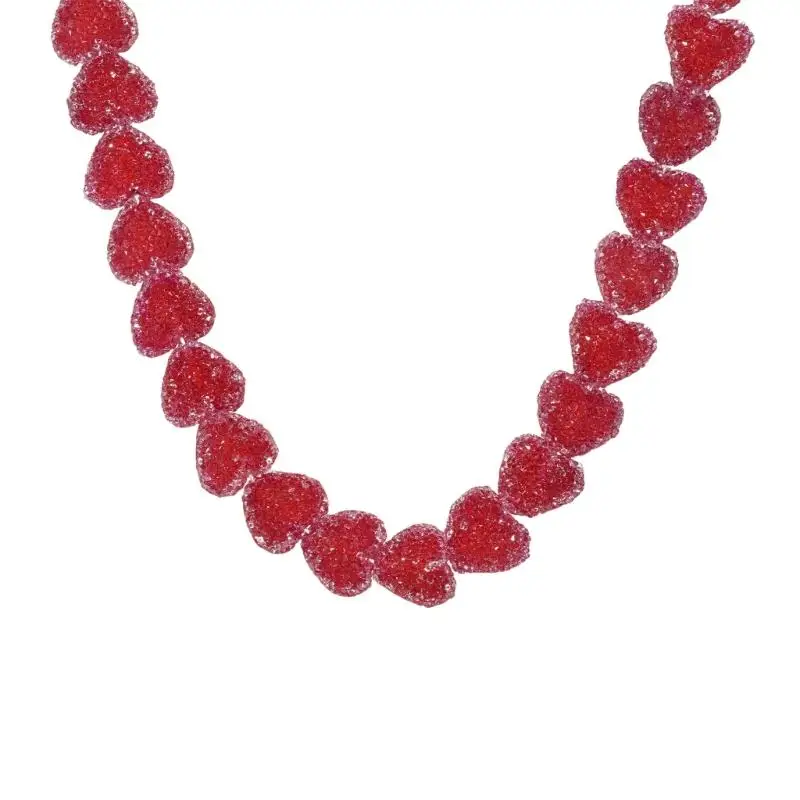 A52E Modern Love Candy Resin Charm Necklace Unique Collarbone Chain Jewelry Gift For Her Trendy Fashion Accessories