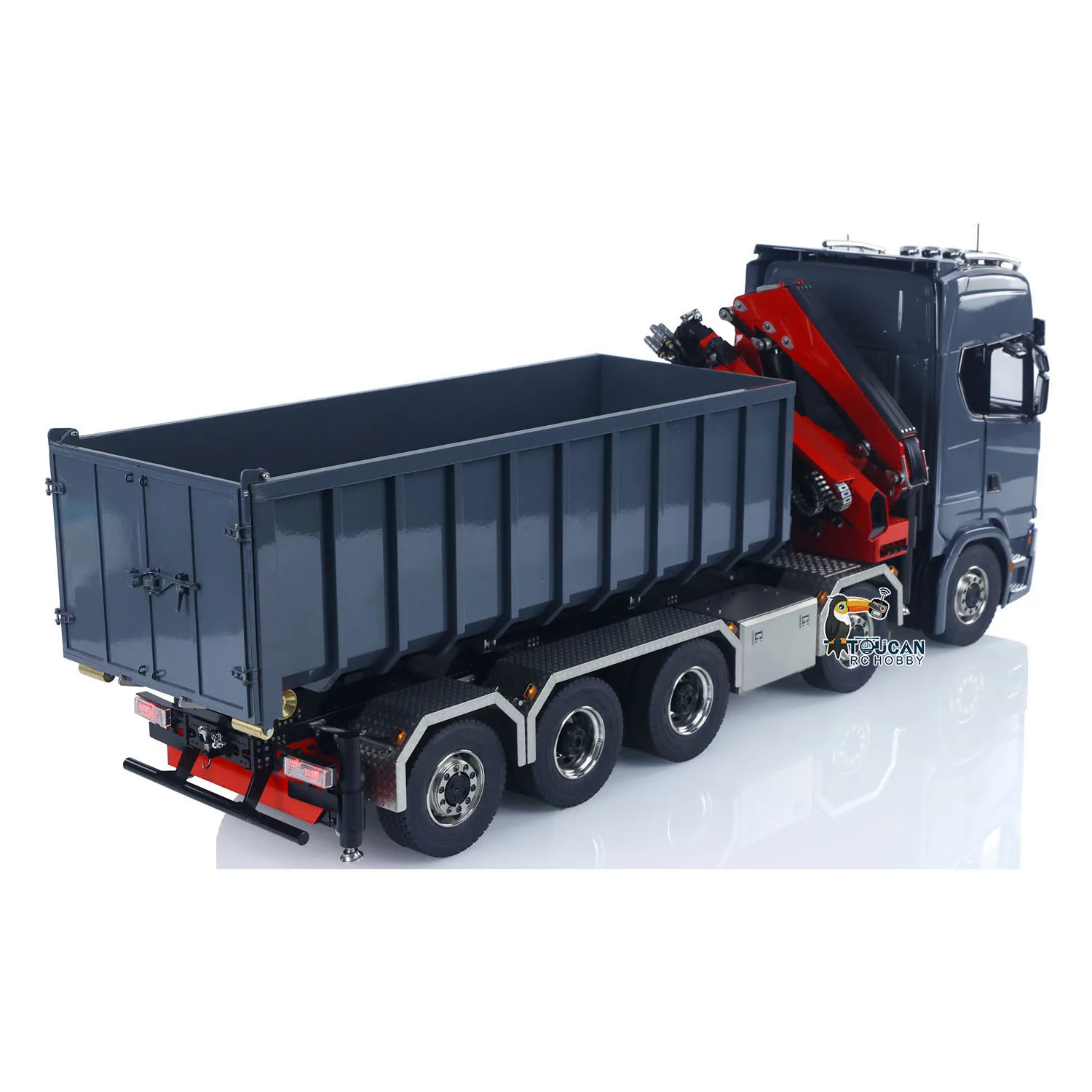 1/14 메탈 10x10 RTR RC 유압식 풀 덤프 트럭 크레인 770S 무선 조종 롤온 오프 팁퍼 3단 변속 모델 자동차