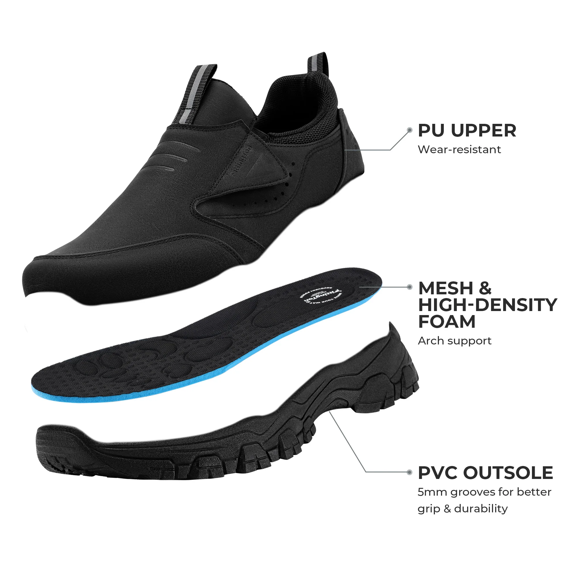 Herren-Loafer in Unifarben, flache Freizeitschuhe, schlichte, trendige Slip-On-Sneaker, Herrenschuhe für alle Jahreszeiten, Alltag und Büro – Detail 5