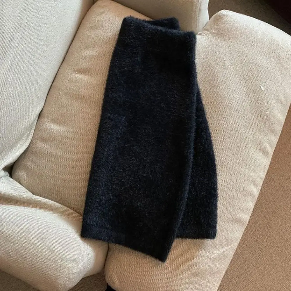 

Fashion Imitation Mink Fleece Skirt Autumn Winter Spicy Girl Style Short Mini Skirts Retro Ins High Waist A-line Skirt Lady