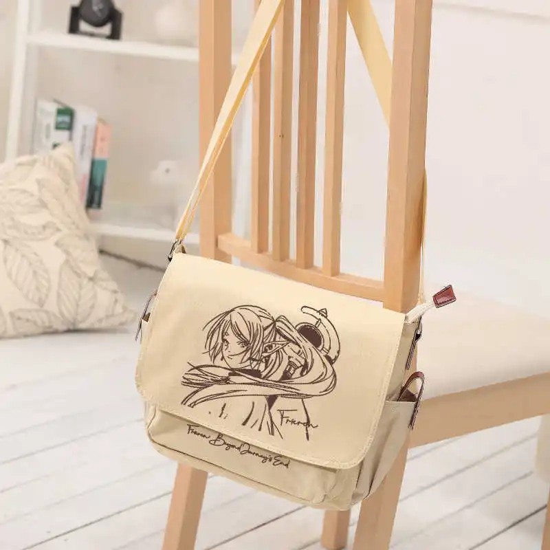 Anime Sousou No Frieren: Beyond Journey's End Men Women Shoulder Bag Cosplay Cartoon Schoolbag Oxford Cross Body Messenger Bag