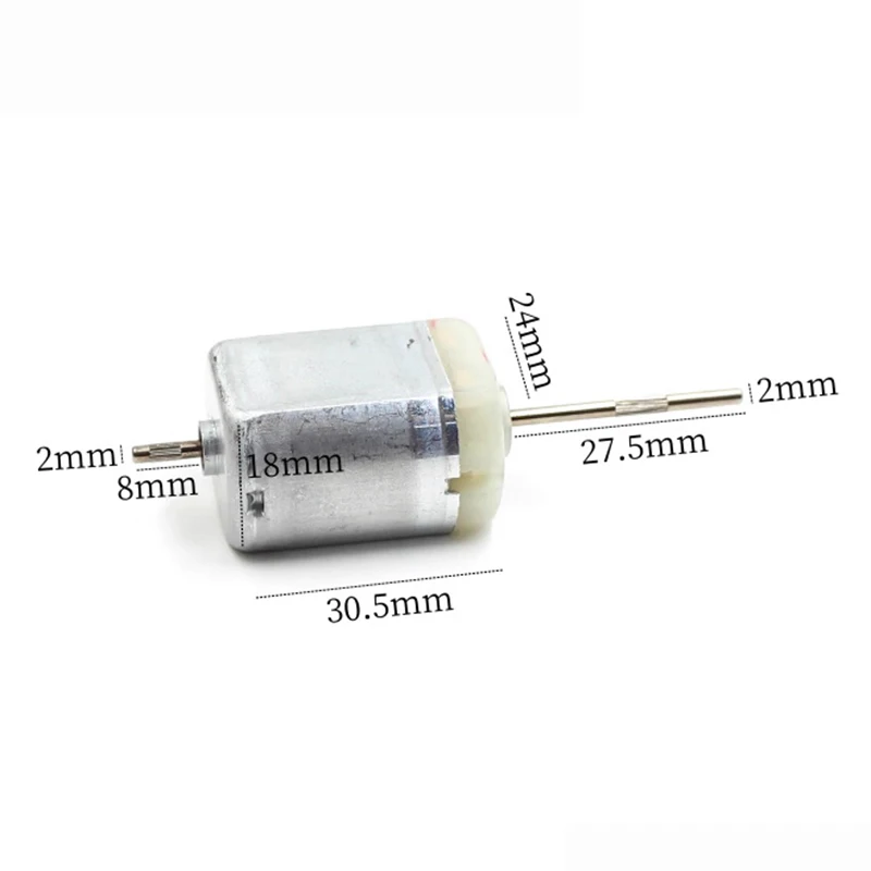 FC-280SC Mini 24mm Flat 280 Electric Motor DC 12V 7800RPM Dual Knurled Shaft Car Door Lock Rearview Mirror Repair Motor