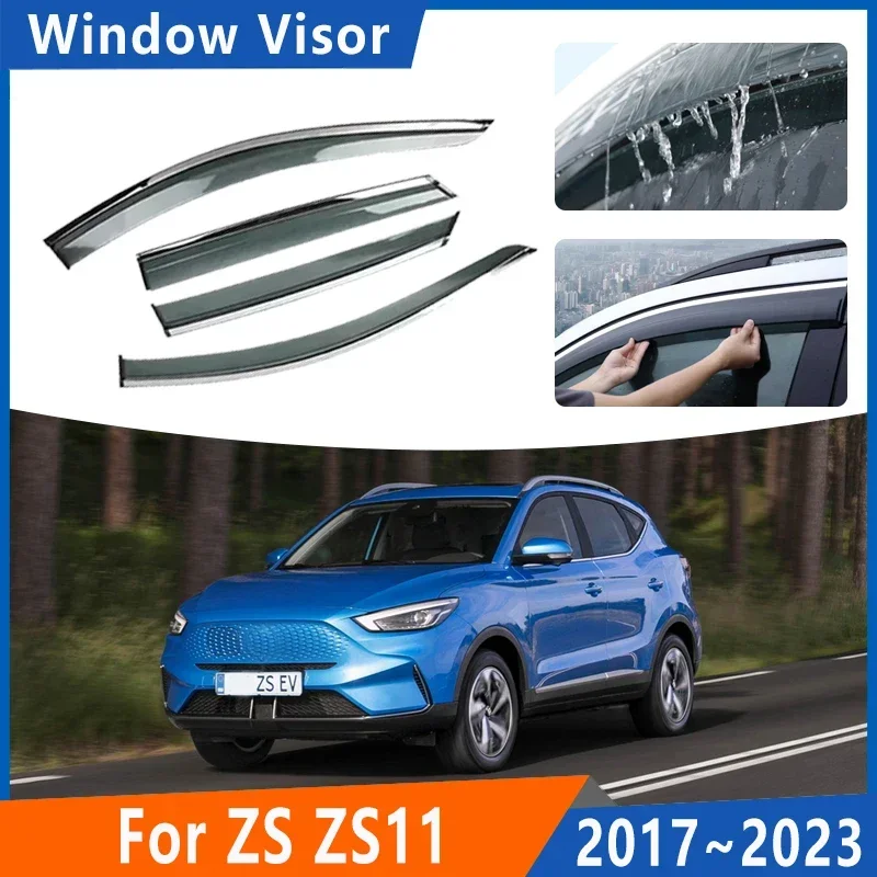 Visière de fenêtre latérale de porte de voiture, pour MG ZS ZST EV VS Astor ZS11 2017 ~ 2023, bouclier contre la pluie et le soleil, accessoires de couverture de déflecteur