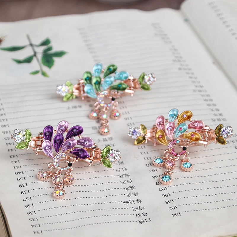 

Hanfu Peacock Tassels Butterfly Women Girls Hair Clip Ladies New Hairpins Hair Accessory Children's Mini Hair Claw Headdress
