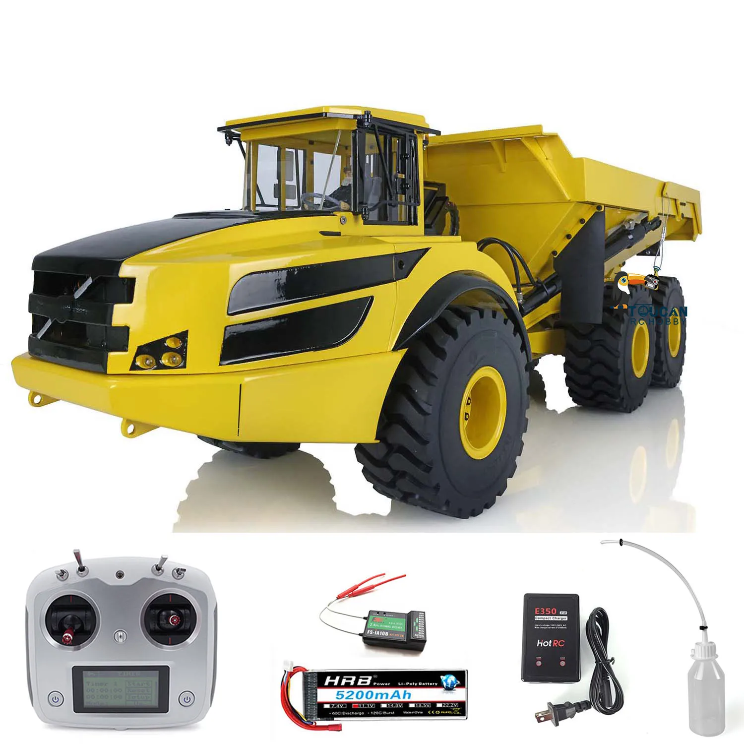 

XDRC 1/14 6*6 Metal Hydraulic Lifting RC Articulated A40G Truck Dumper Tipper Ready To Run Model Radio Sound Light Battey Gifts