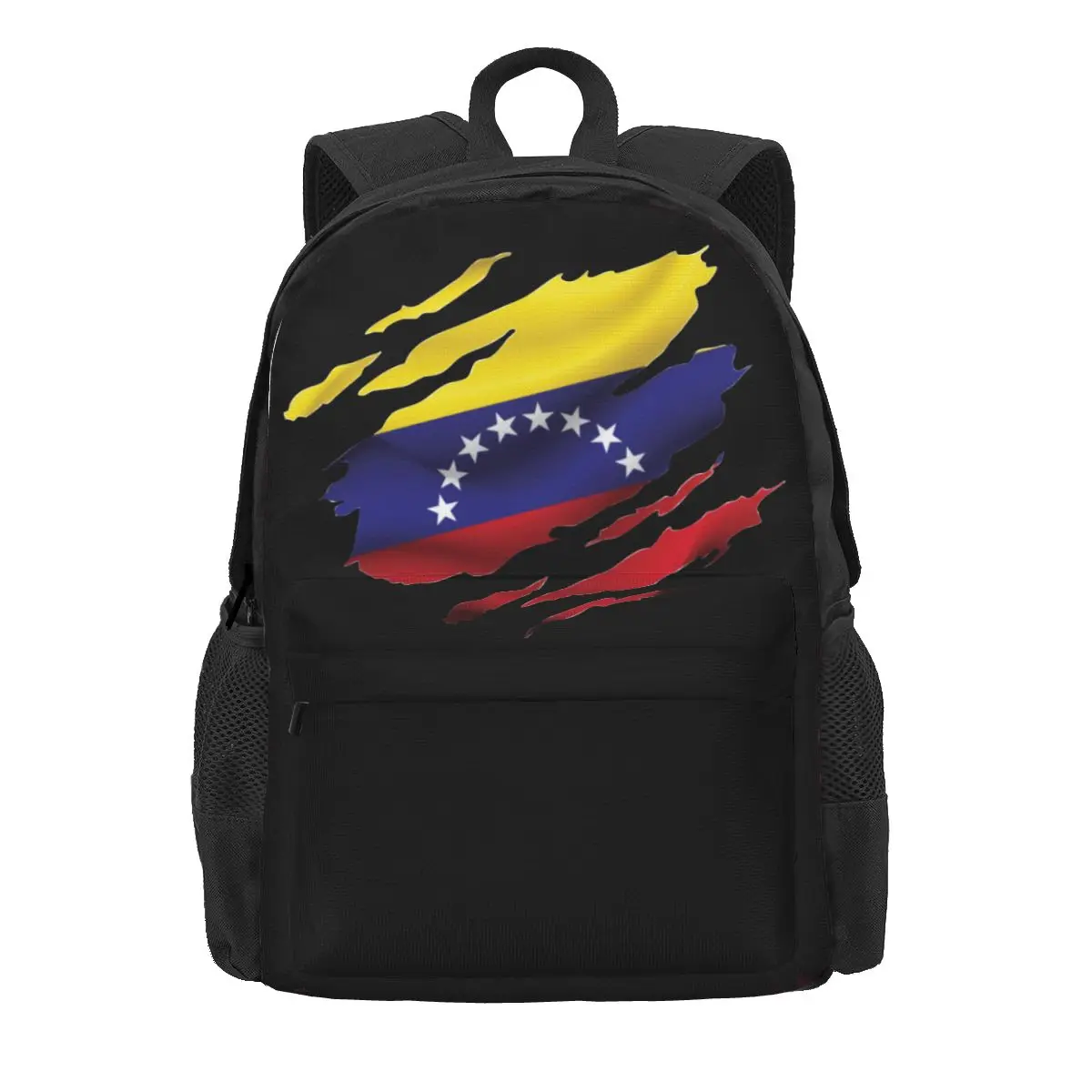 Venezuela Ripped Flag Backpack for Men Women Cool Student Work Daypack Venezuelan Laptop Computer Canvas Bags with Pocket