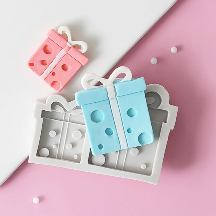 Christmas Present Box Silicone Sugarcraft Mold Chocolate Cupcake Baking Mould Fondant Cake Decorating Tools