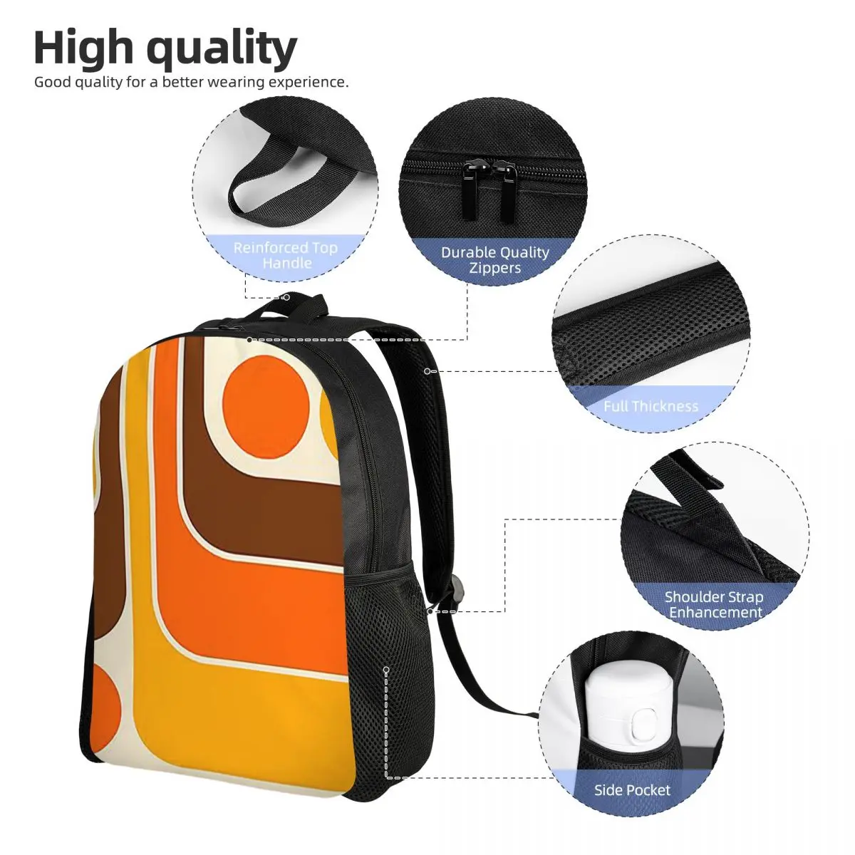 حقيبة ظهر مدرسية بتصميم هندسي عتيق مكونة من 62 حقيبة ظهر مدرسية للمشي لمسافات طويلة والسفر حقيبة نهارية للأولاد والبنات حقيبة كتب عصرية حقائب كتف