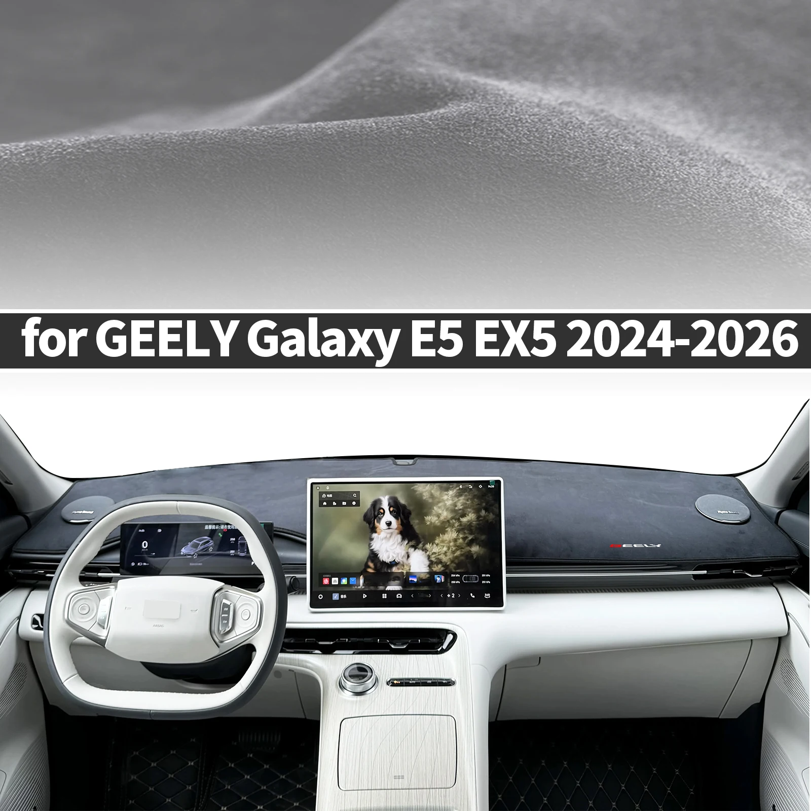 

for GEELY Galaxy E5 EX5 2024 2025 2026 Car Accessories Dashmat Dashboard Cover Pad Protective Carpet Leather DashMat Sunshade