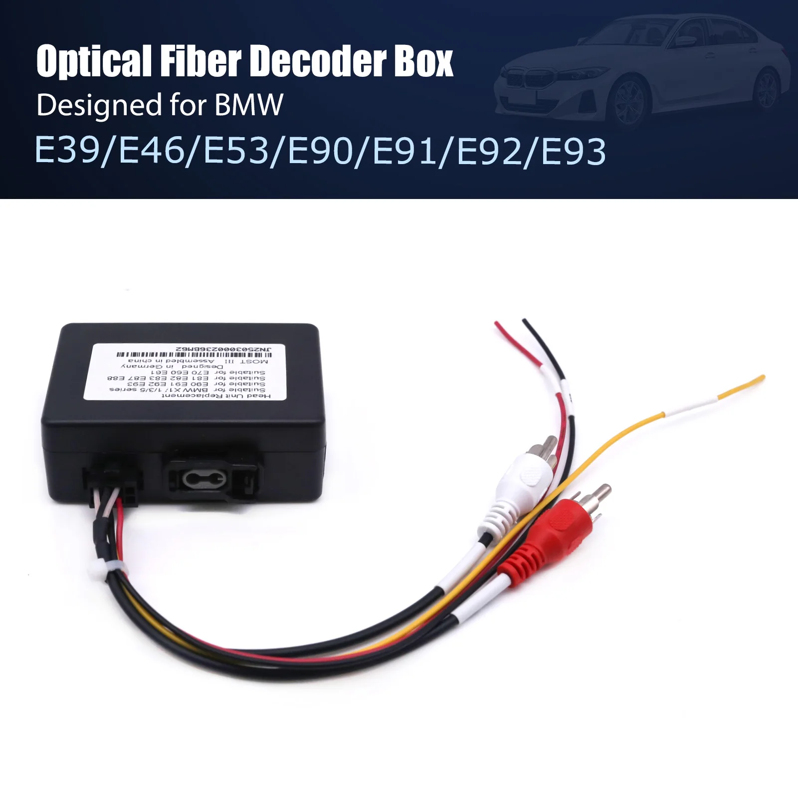

Optical Fiber Decoder Box for Android Car Radio, Fiber Optic Decoder MOST for BMW E39/ E46/ E53/ E90/ E91/ E92/ E93