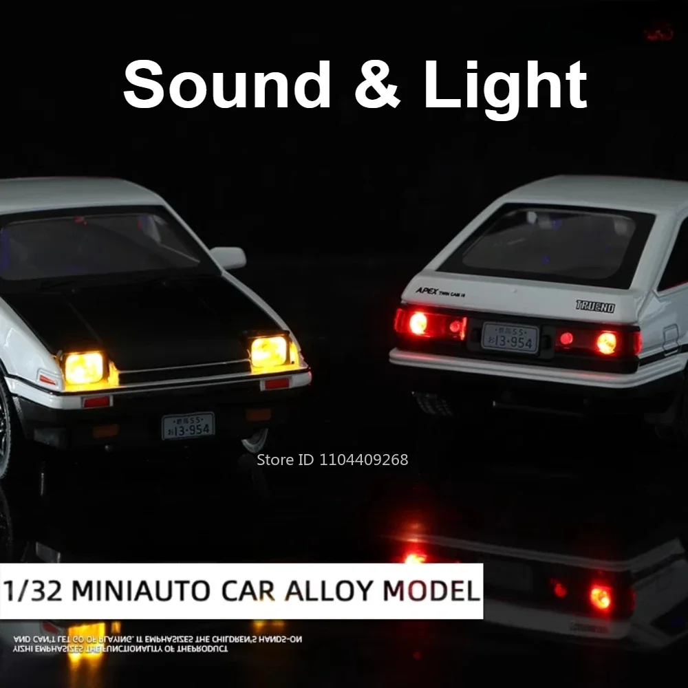 1:32 AE86 LP770 Divo Modello di auto sportiva Giocattolo Musica leggera Tirare indietro Porte aperte Veicoli in miniatura Giocattoli Modelli Regali per bambini Ragazzi