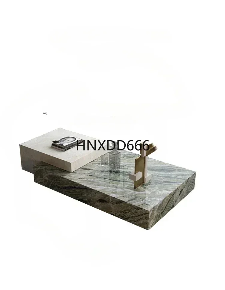 

Natural Marble Coffee Table Living Room Modern Light Luxury Designer Villa Imported Luxury Stone Italian Style
