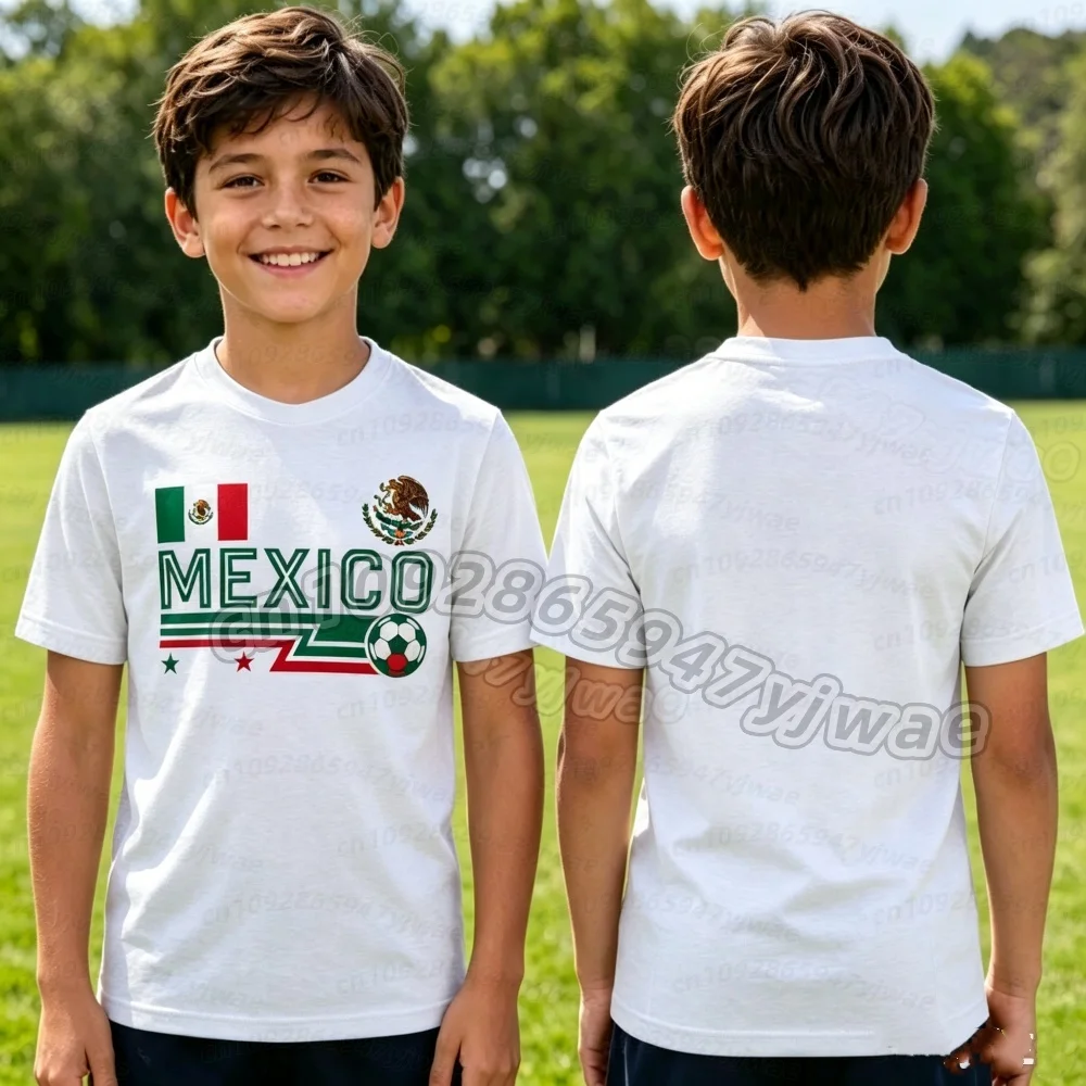 2026 Mexiko Fußball-Fan-Trikot mit Flaggen-Print für Herren und Damen, schnelltrocknendes Fußball-Trainingsshirt mit kurzen Ärmeln für Kinder und Erwachsene – Detail 7