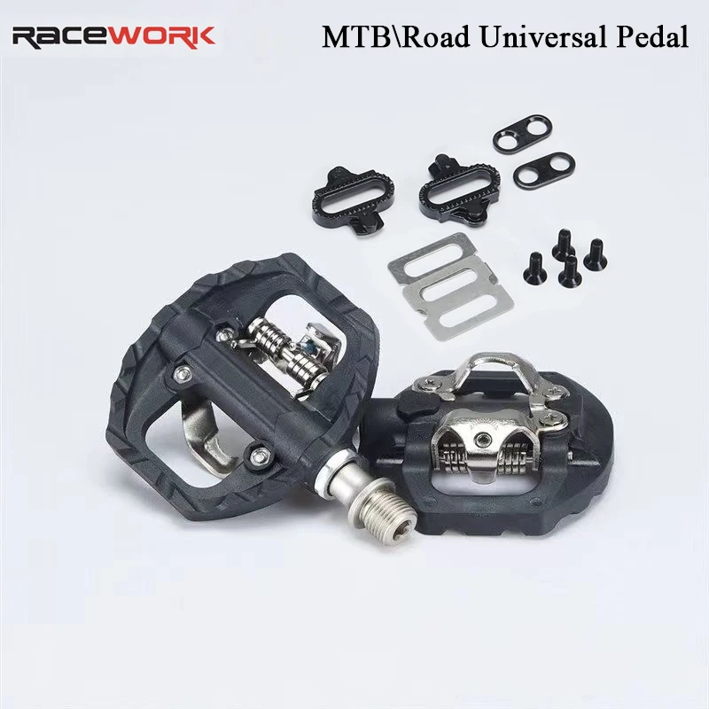 

RACEWORK SPD-A530 Педаль для горного велосипеда 2 в 1, противоскользящая педаль с замком, педаль для шоссейного велосипеда MTB, велосипедные педали с герметичным подшипником