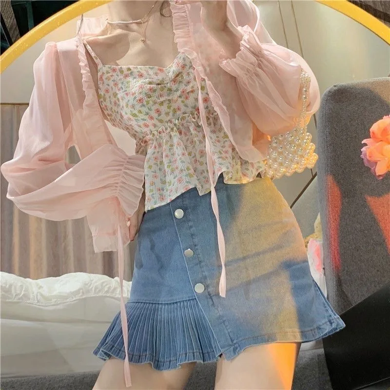 

Модный открытый кардиган с v-образным вырезом и поясом, верхняя одежда, весна-лето, новый стиль, однотонная тонкая короткая женская рубашка с деревянными краями и ушками