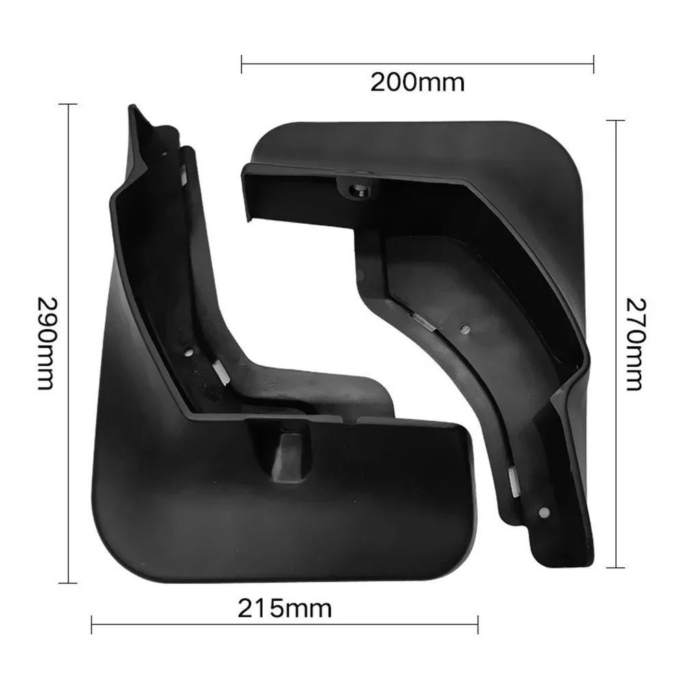 Durable Exquisite Practical Brand New Mudguard 4Pcs 560g Anti-splash Guard Black For BYD SONG PLUS DMI EV 20-22