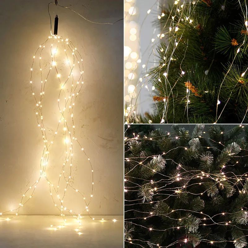 100LED 300LED 600LED 2M Branch Lights Plug In Christmas String Lights Outdoor Waterfall Lights Indoor Curtain LED Lamp Decor
