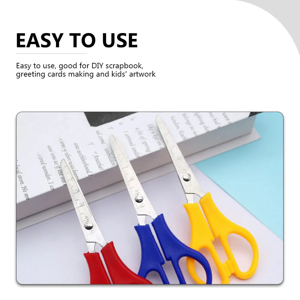 8 قطعة مقص للحرف اليدوية المحمولة الفولاذ المقاوم للصدأ طرف مستدير مقص آمن DIY بها بنفسك سجل القصاصات بطاقات المعايدة الفن اليدوى #1