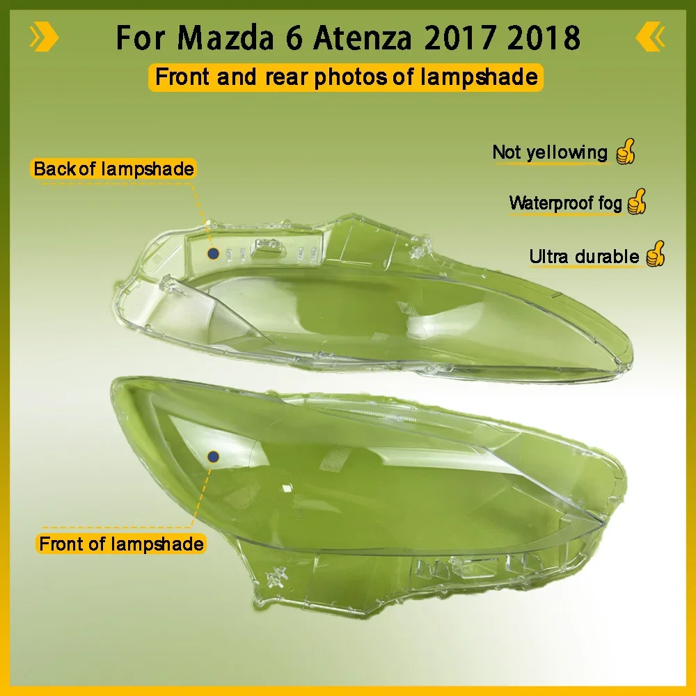 Car Front Headlamps Headlight Cover Transparent Lampshade Front Headlight Cover Shell Car Gadgets For Mazda 6 Atenza 2017 2018