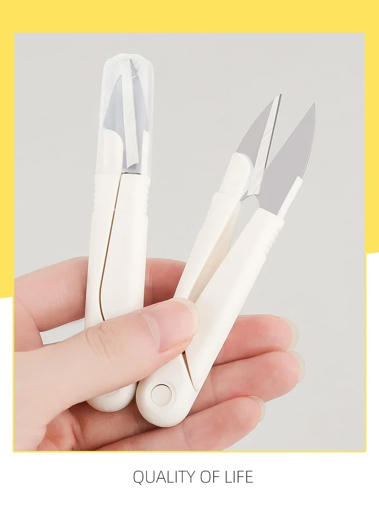 

Stainless Steel U-Shaped Spring Scissors Fishing Line Cutting Cross Stitch Sewing Scissors Durable Fabric Shears