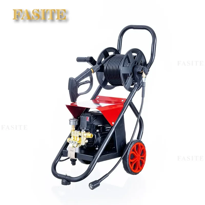 For 220V High Pressure Electric Washer Commercial Hand Push Car Ground Fence Cleaning Machine Powerful