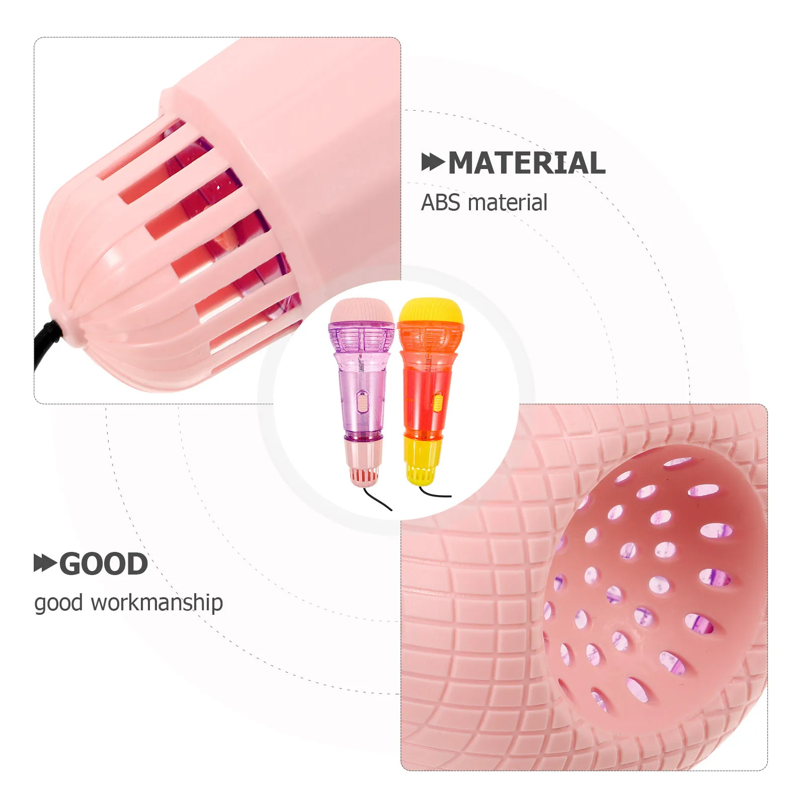 

2 Pcs Microphone Toy Old School Children's Echo Microphone/Light Hand Bell Kids Musical Instruments Abs Toddler