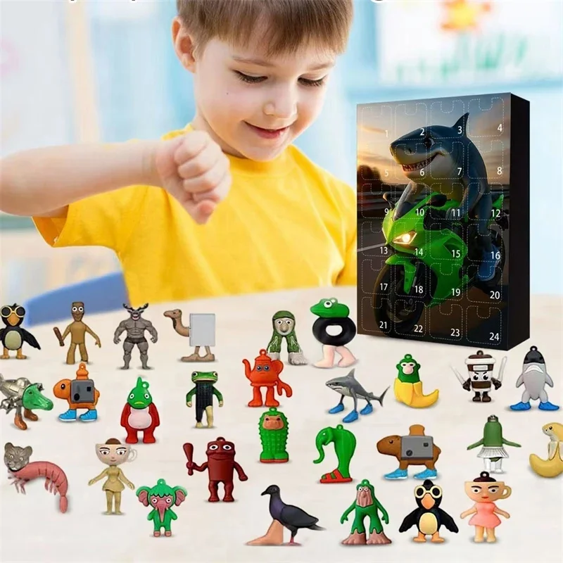 24PCS Italian Brainrot Tung Sahur Figure Blind Box Tralalero Figures Acrylic Keychain Pendant Funny Model Game Collectibles Gift