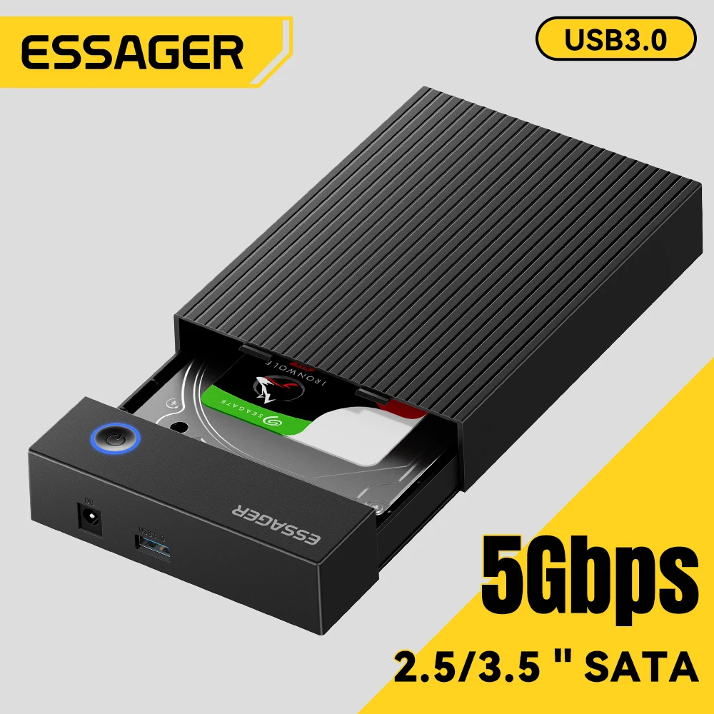 

Док-станция Essager USB 3.0 без инструментов для жесткого диска 5 Гбит/с с UASP для адаптера внешнего конвертера SATA SSD/HDD 2,5/3,5 дюйма