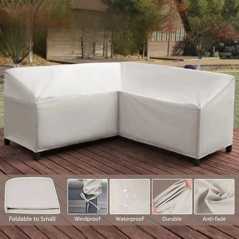 6-Piece L-Shape Metal Outdoor Sectional Patio Furniture Set for Garden Conversations