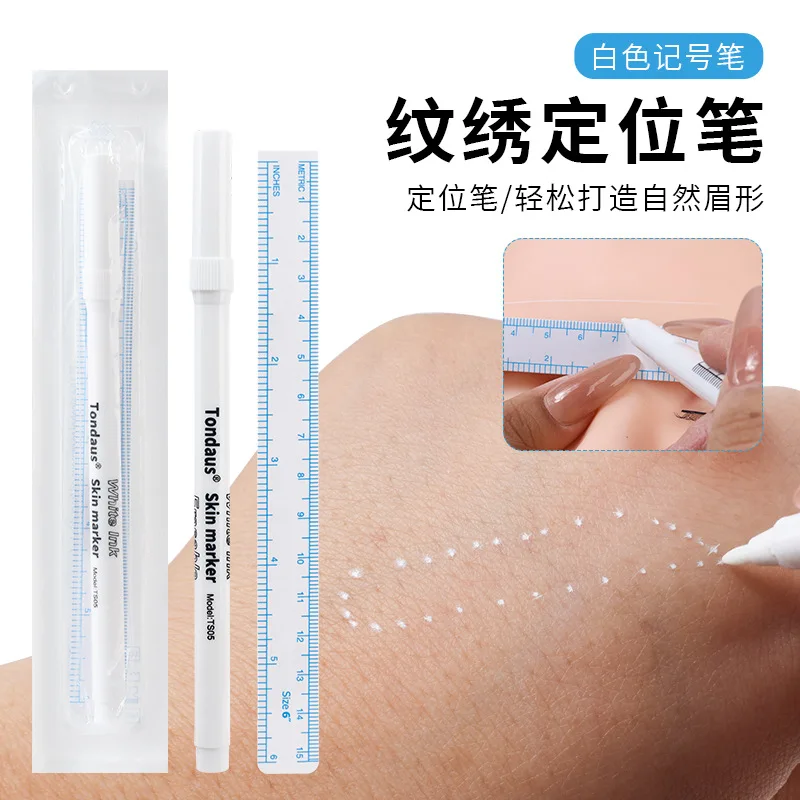 

1Pc Tattoo Skin Marker Pen White Blue Eyebrow Permanent Makeup Position Mark Tools for Eyebrow Lip Skin Nose Makeup Marking Tool