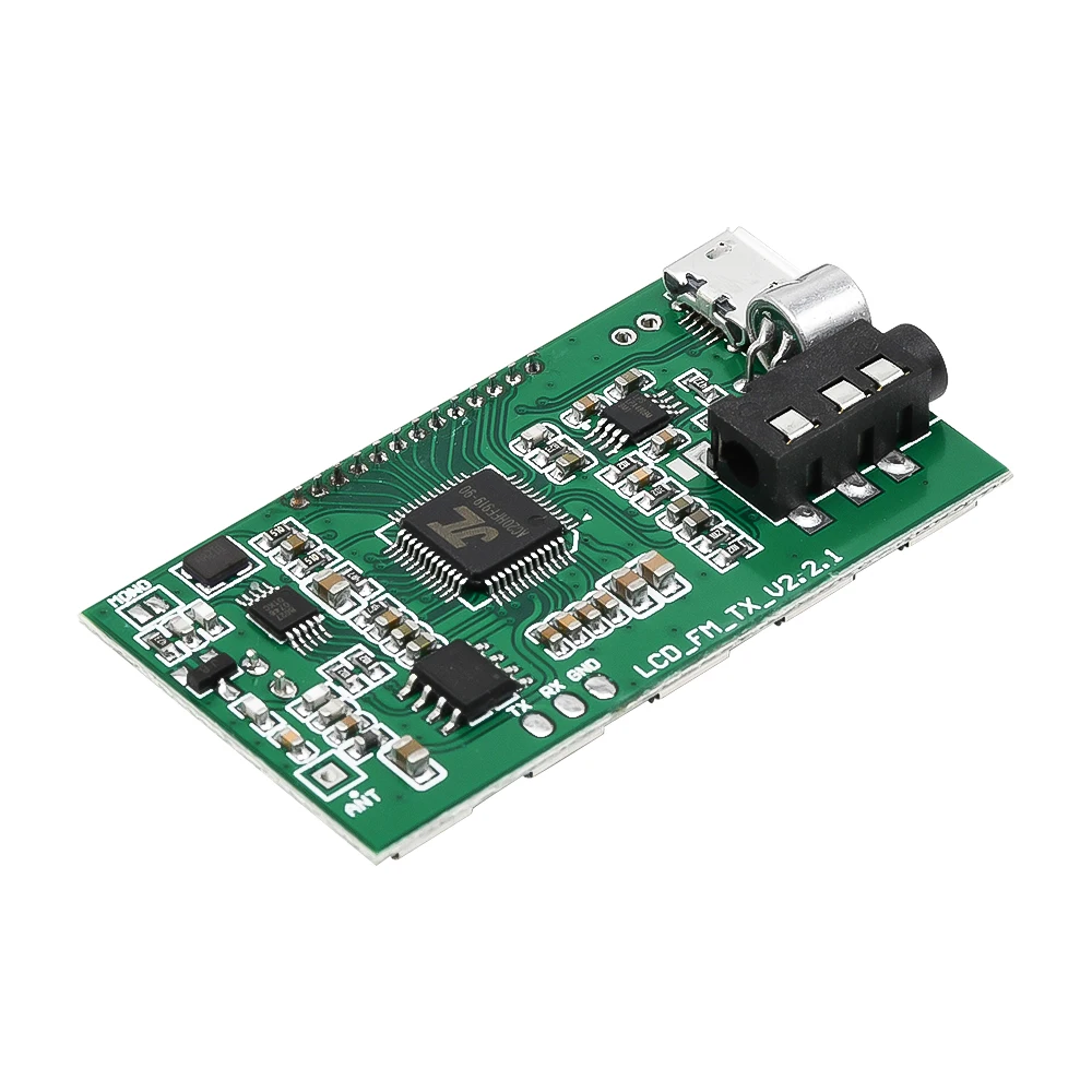 Módulo transmissor FM dsp pll dc 3v-5v 87-108mhz, placa de microfone digital estéreo sem fio, simulação de frequência multifuncional