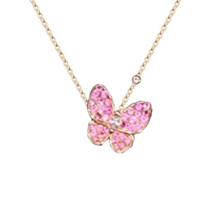 Simple Flower Pendant Necklace Butterfly Collar Chain Necklaces Choker Fashion Y2K Jewelry Temperament Clavicle Chains