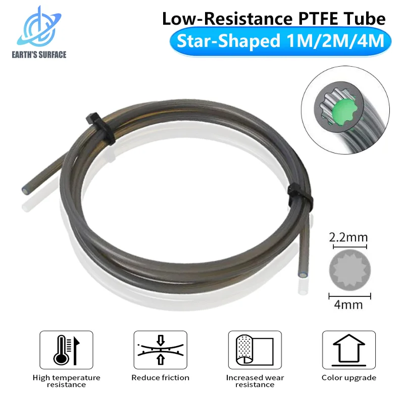 新入荷-星型-ptfe-チューブ-低抵抗-超滑らかフロー-耐熱-175mm-テフロンチューブ-3dプリンター-ptfe-ボーデンチューブ