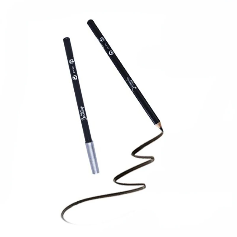 1pc preto/café delineador à prova ddual água dupla finalidade sobrancelha lápis delineador, portátil de longa duração maquiagem sobrancelha caneta cosméticos
