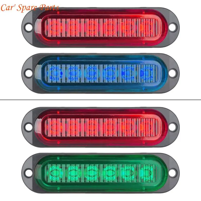 Y4UA 2 Pieces Boat Navigation Lights 6LED Waterproof Design Red Blue Two Tone Marine